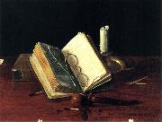 Hirst, Claude Raguet Open Book with Spectacles,Candle and pipe